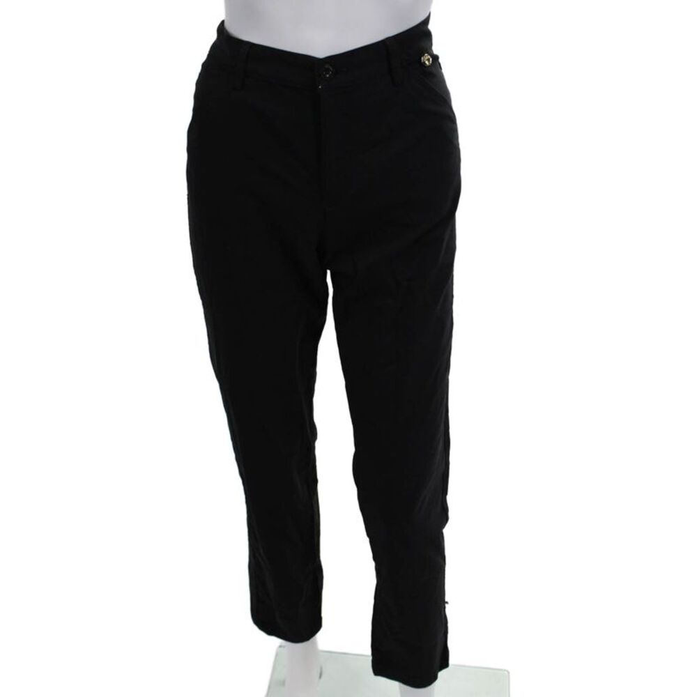 Golfino Womens Cropped Ankle Pants Black Polyamide Elastane Size 8